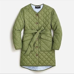 J Crew Reversible Quilted Lightweight Greenwich Jacket in Olive XS